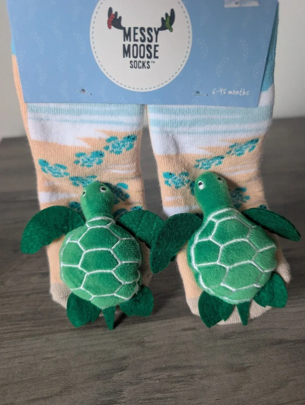 NEW Messy Moose Plush Turtle Baby Socks 6-48 Months